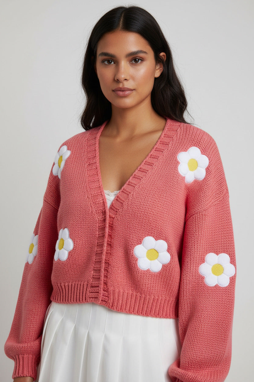 Petal Veil Knit Cardigan