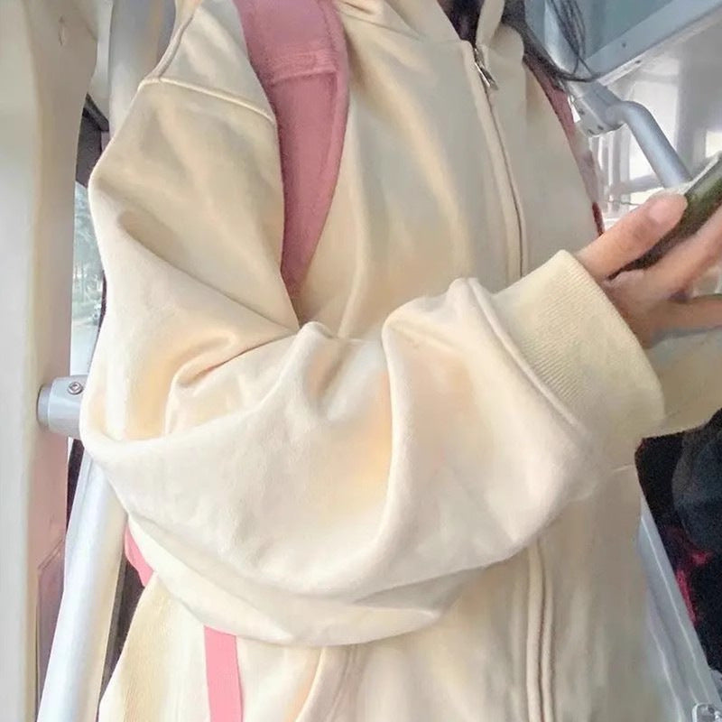 Womens Loose Fit Hooded Jacket