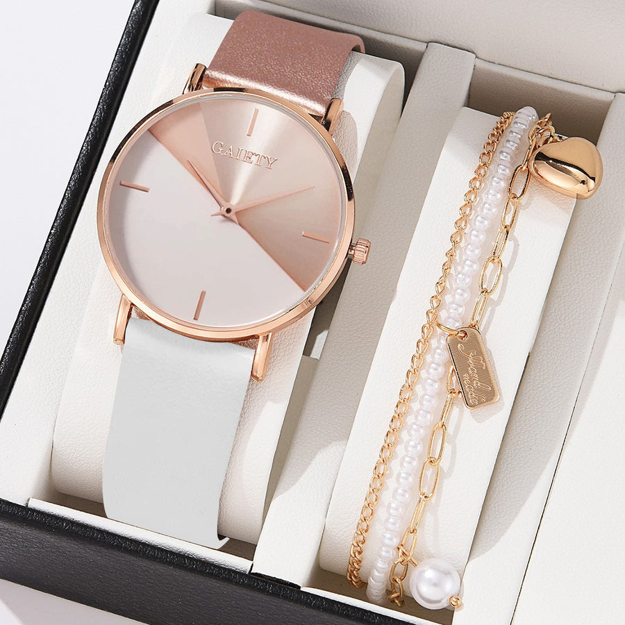 Two-color simple quartz watch