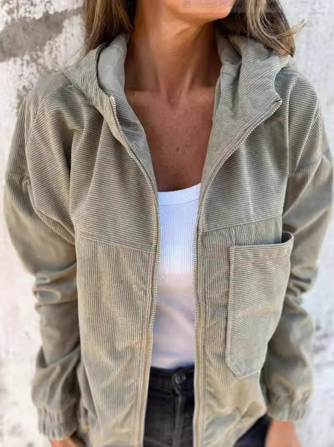 Velora Corduroy Zip-Up Jacket