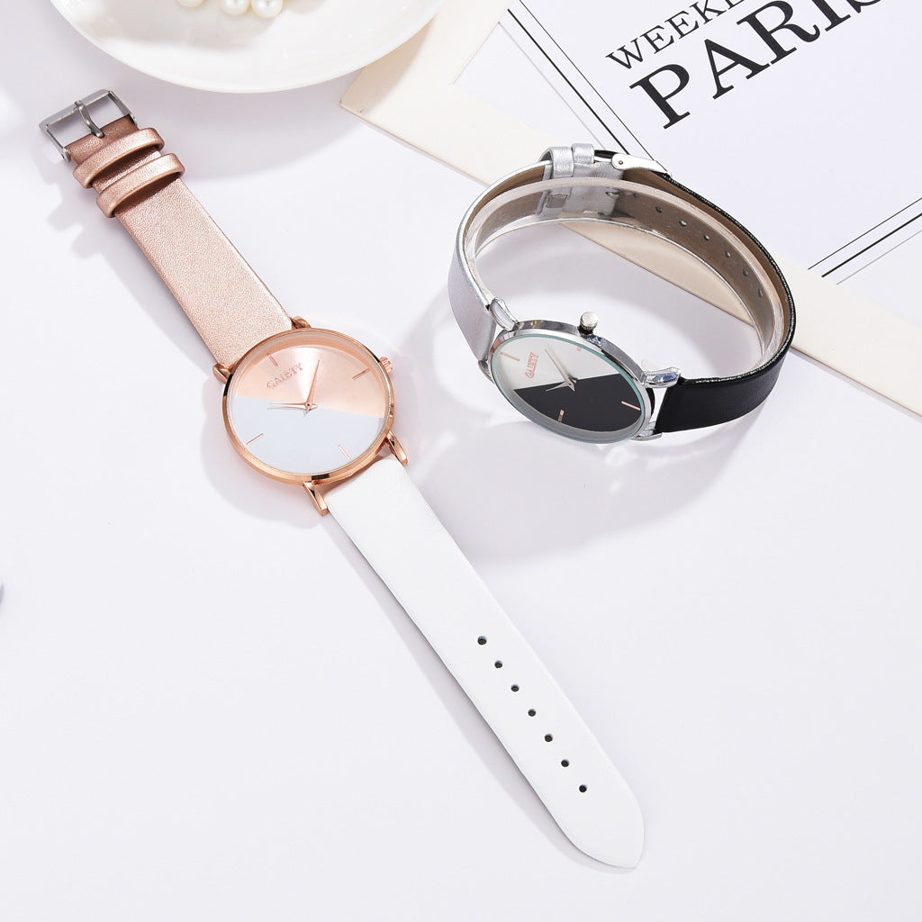 Two-color simple quartz watch