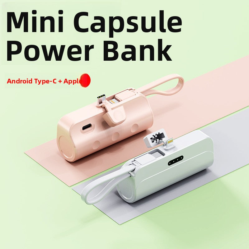 Portable Power Bank with Built-in Cable