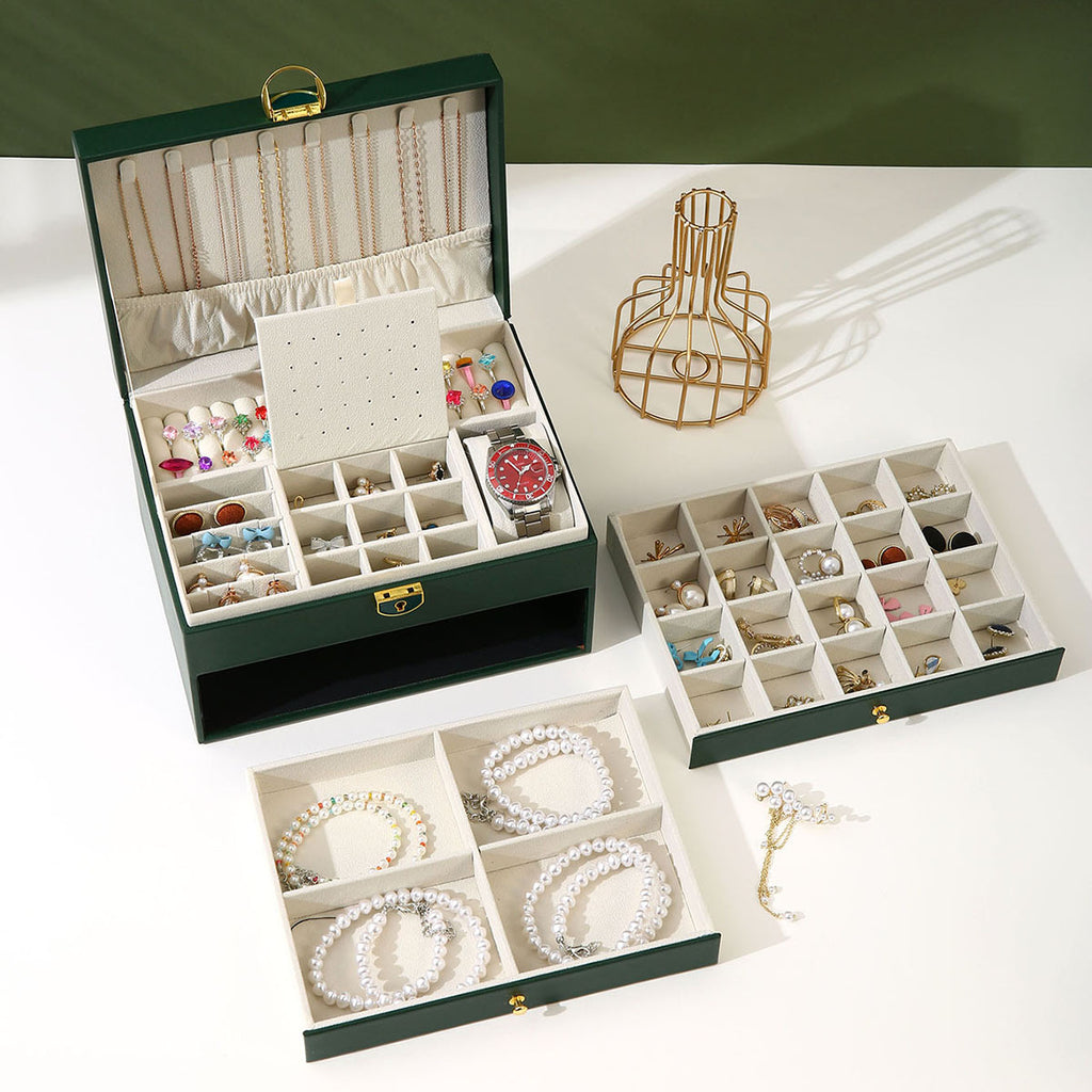 Multi-tiered drawer jewelry box