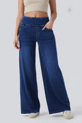 Loose-fitting zip-up wide-leg pants