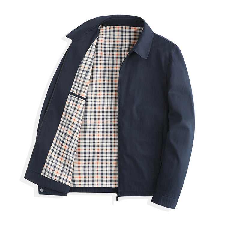 Pure Cotton Lapel Jacket for Men Business Casual Outerwear