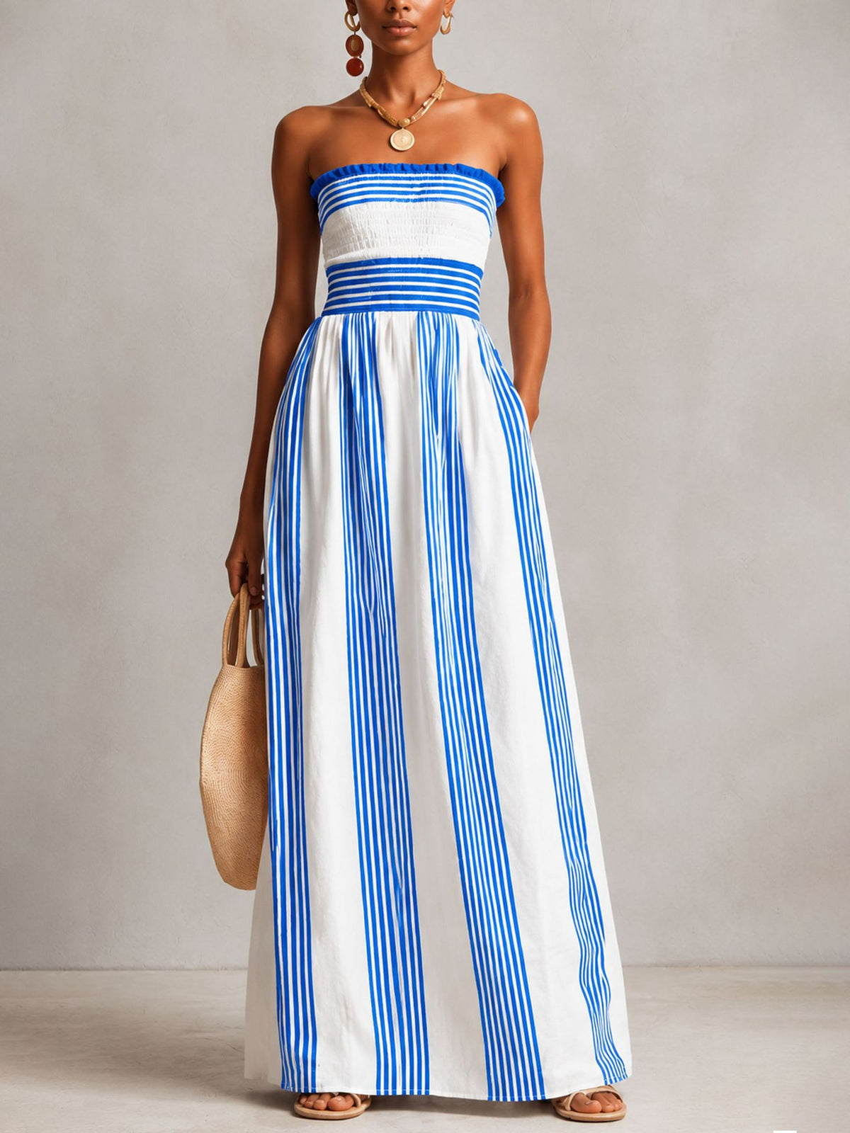 Marina Striped Wrap Dress