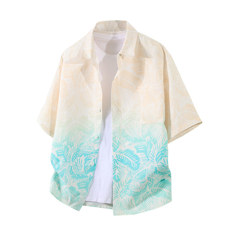 Men's Floral Print Casual Shirt - Lightweight Polyester, Multiple Colors