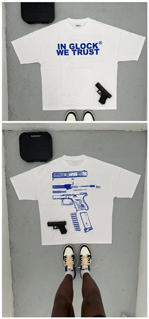 Men's Oversized Cotton T-Shirt with Bold Y2K Graphic Prints