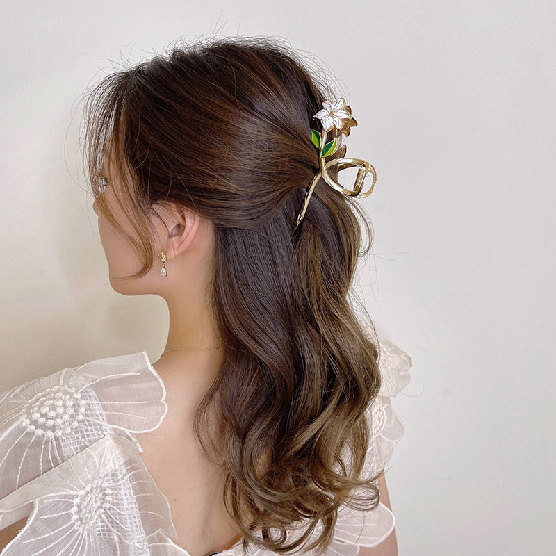 Women's Floral Metal Hair Claw Clip