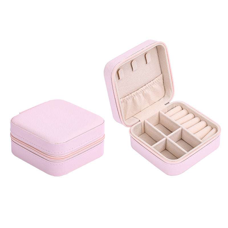 Portable Leather Jewelry Storage Box