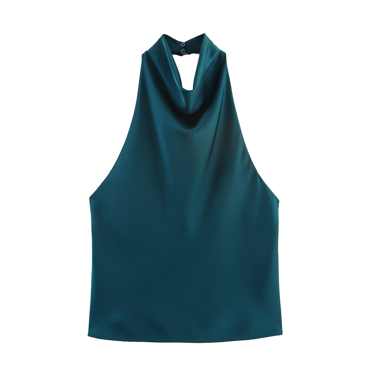 Womens Silk Satin Halter Neck Top