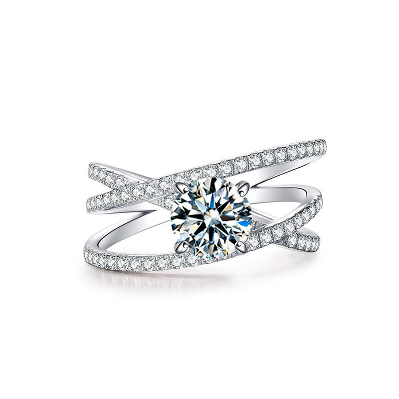 Radiant Hearts Diamond Simulant Adjustable Ring