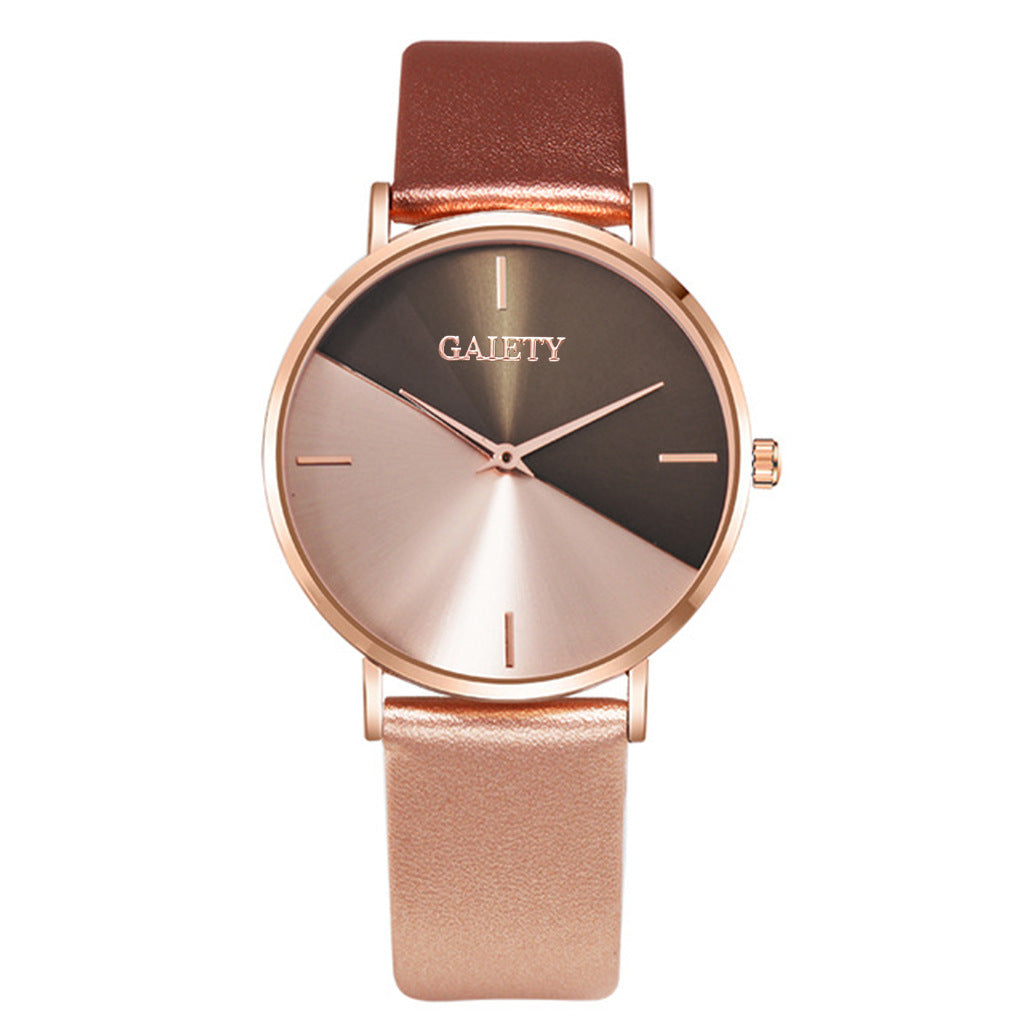 Two-color simple quartz watch
