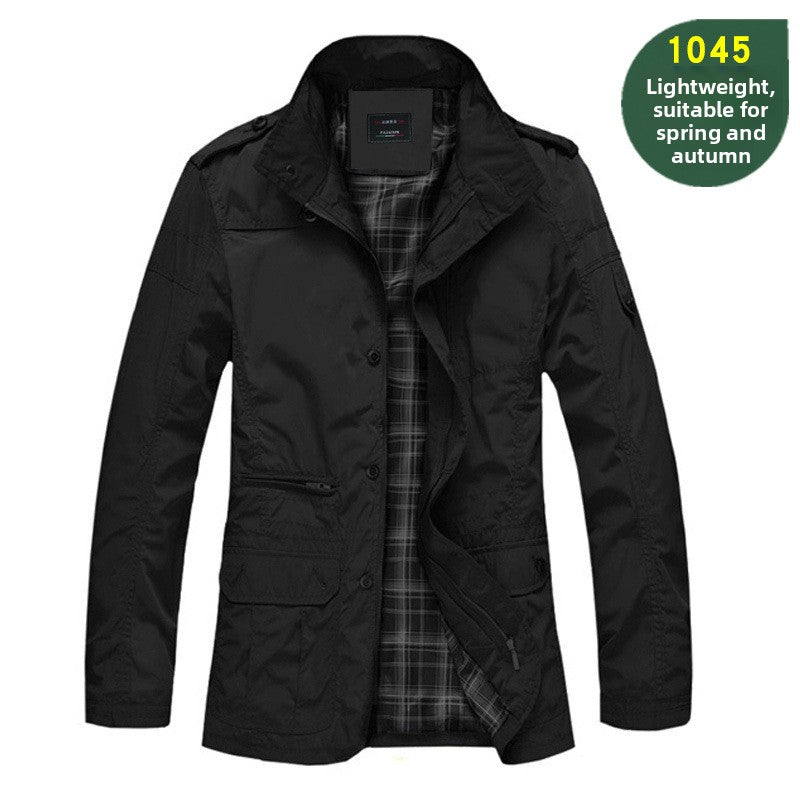 Mens Stand Collar Casual Jacket