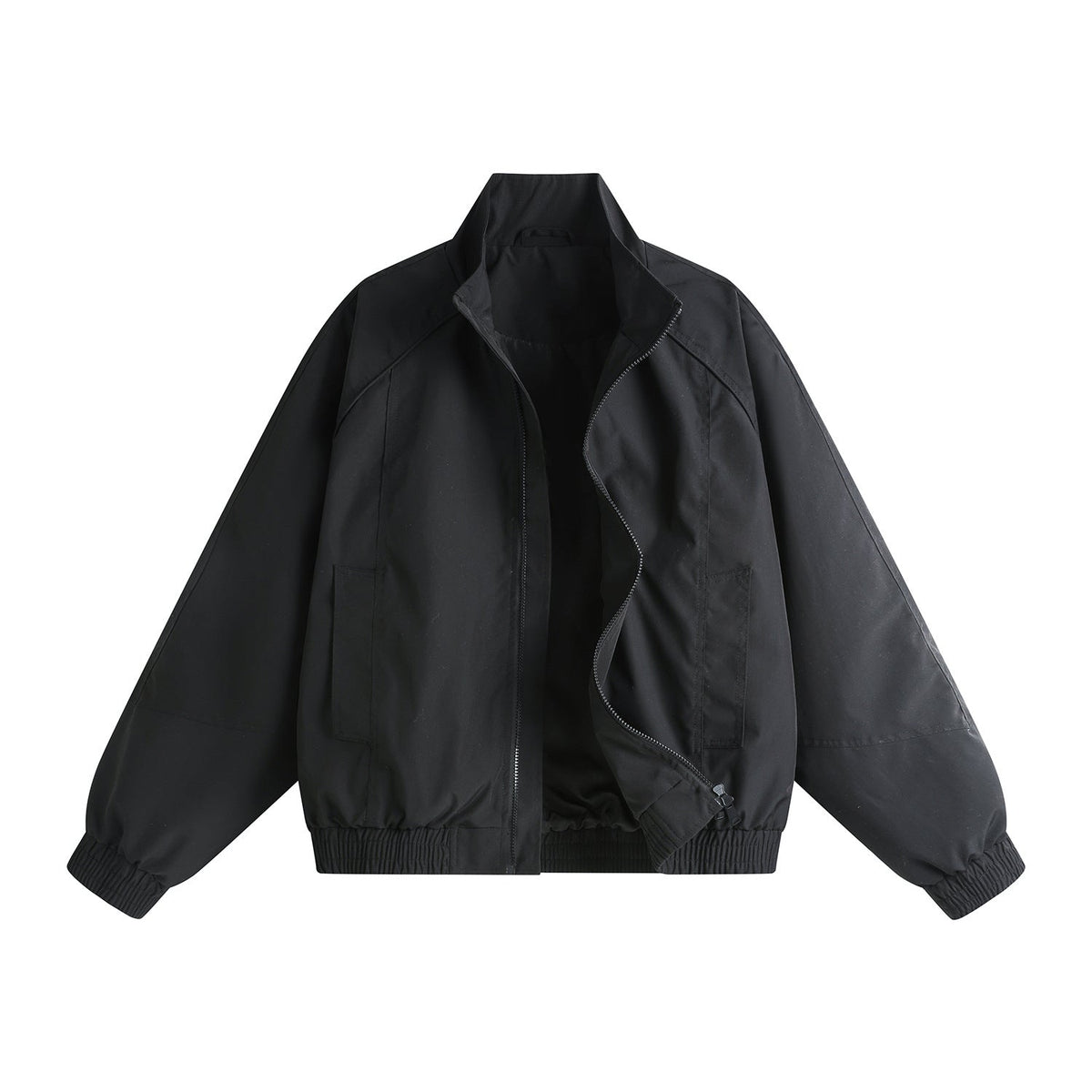 Modern Stand-Collar Zip-Up Jacket in Versatile Lightweight Fabric