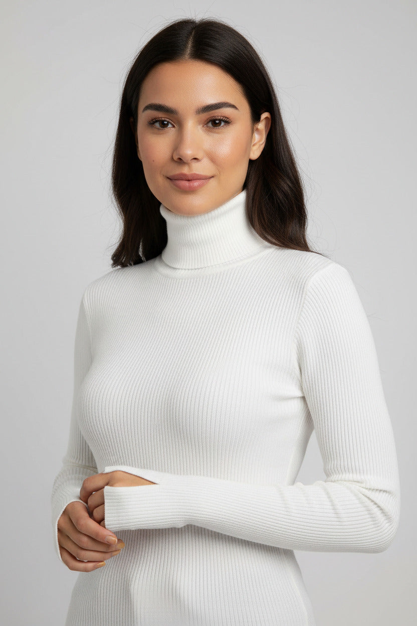 Lumiere Turtleneck Slim Knit Top