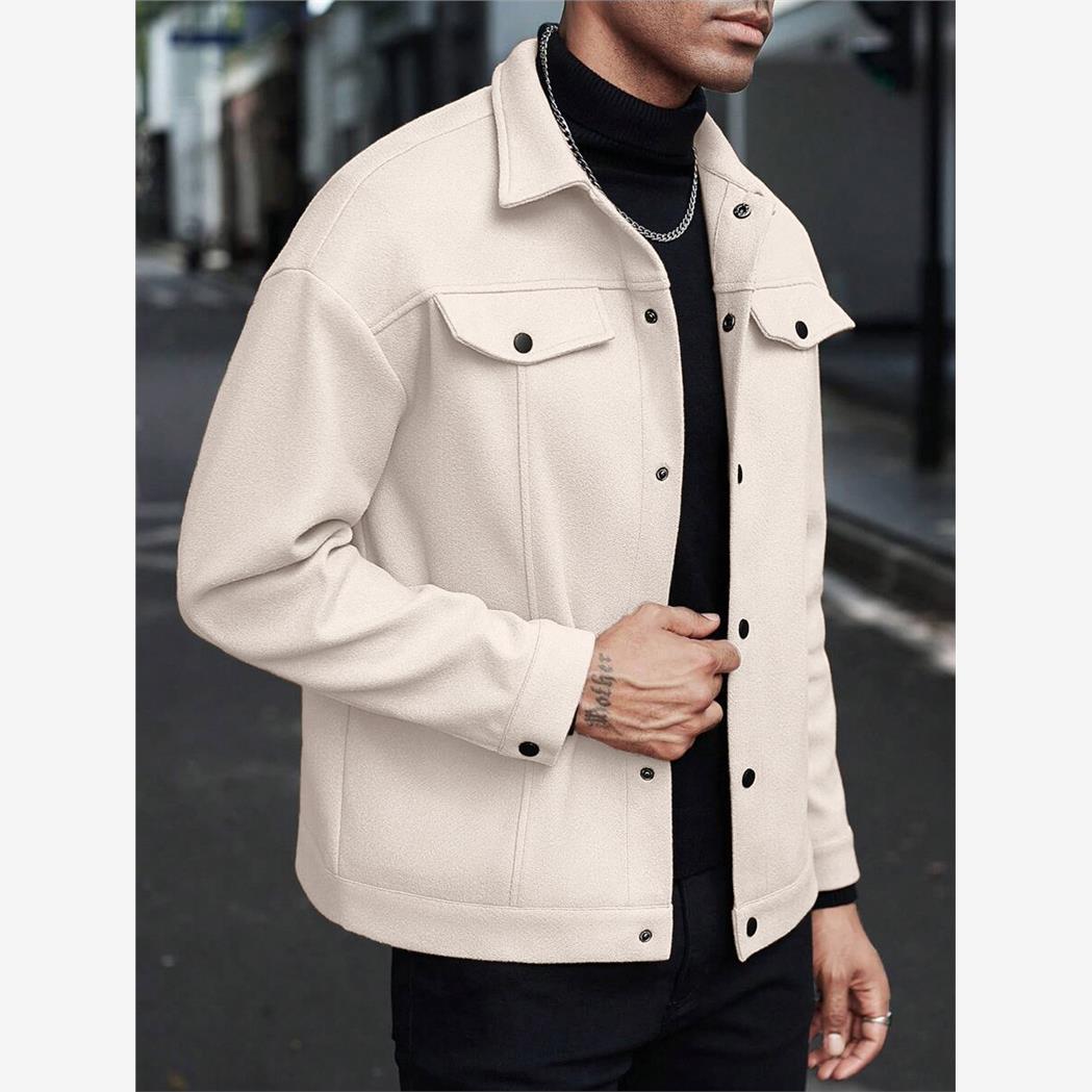 Collared woolen coat