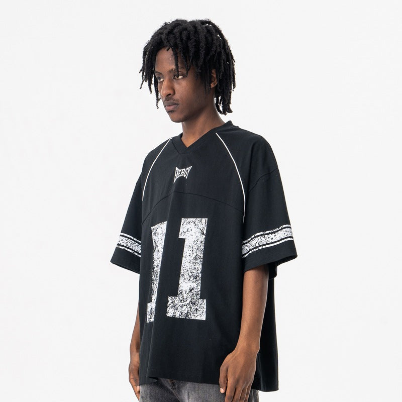 Men's Printed Cotton T-Shirt in Black with Geometric Snowflake Design