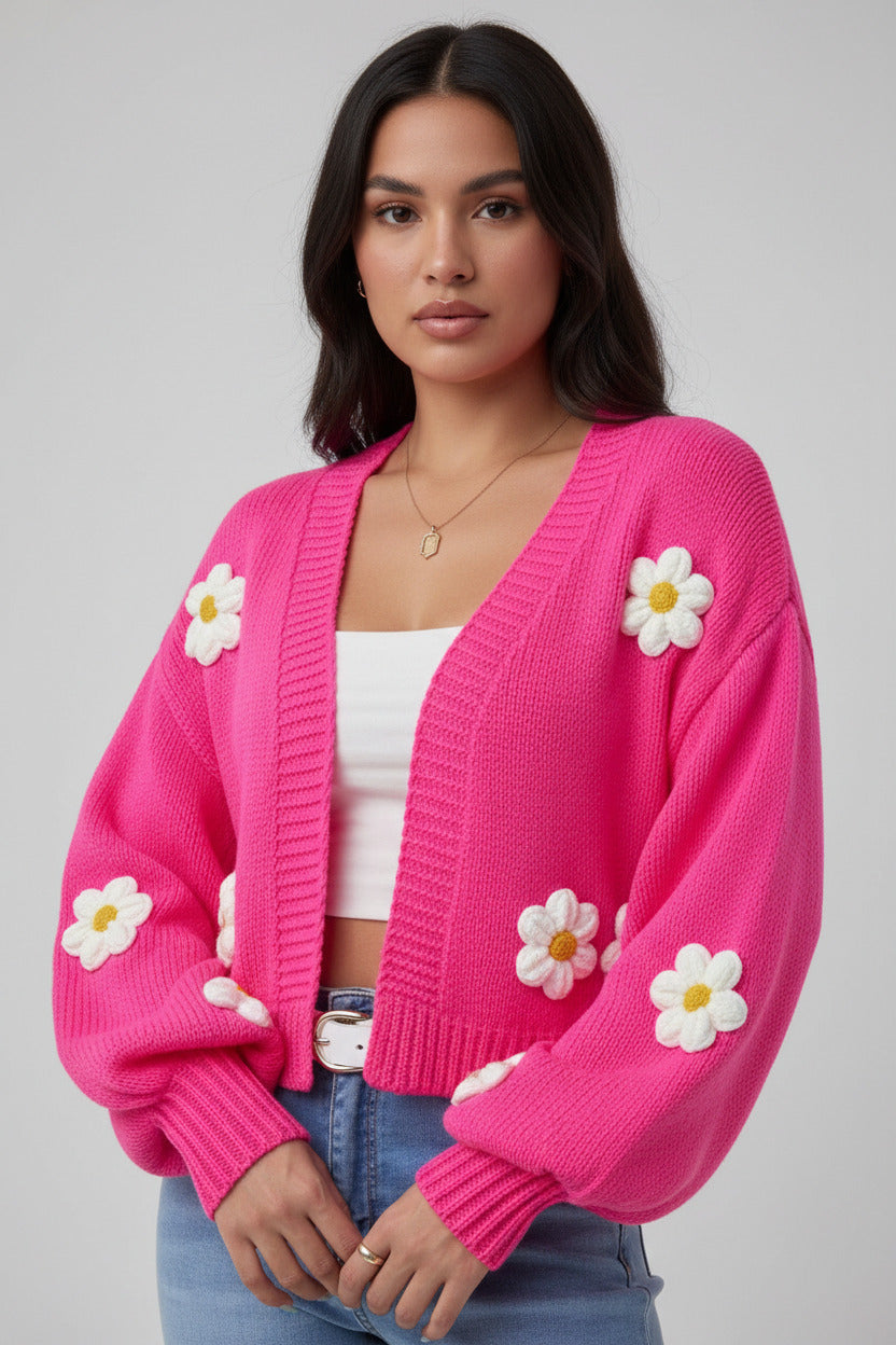 Petal Veil Knit Cardigan