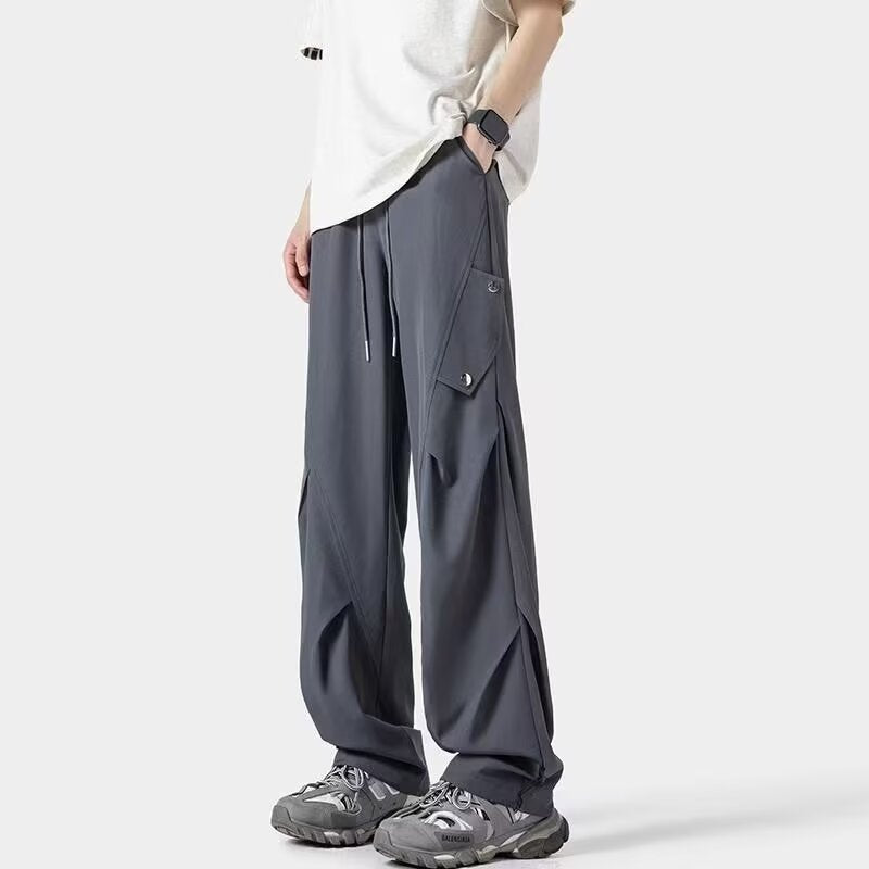 Mens Quick-Dry Casual Cargo Pants with Utility Pockets
