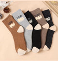 Men's camel-colored fleece socks for autumn and winter