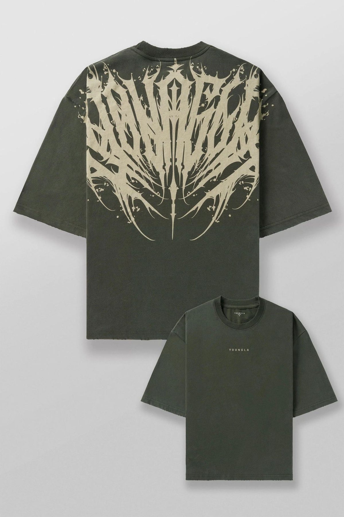 Cotton Wide Shoulder Sports T-Shirt with Printed Logo