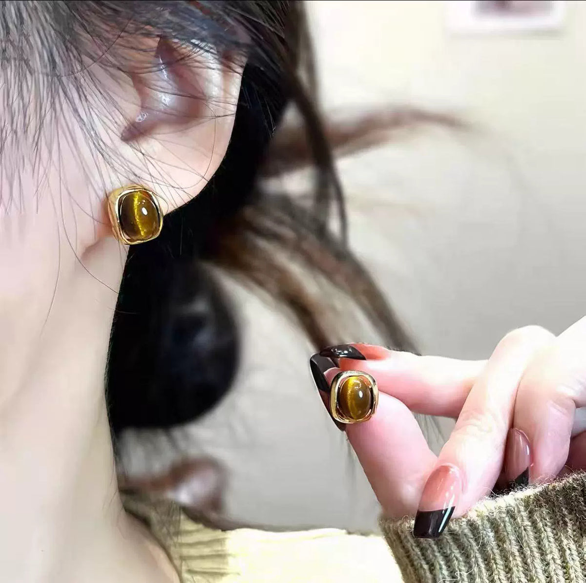 Pearl Geometric Earrings