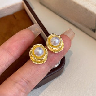 Pearl Geometric Earrings