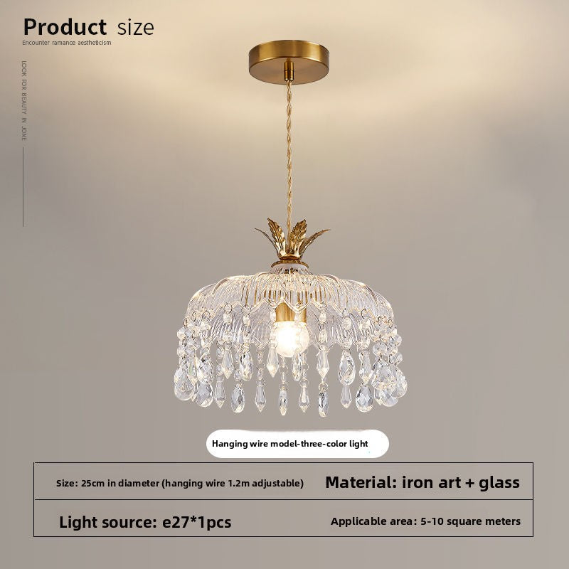 French Retro Crystal LED Chandelier Light