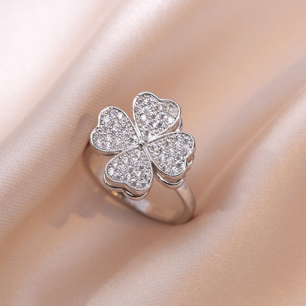 Adjustable Spinning Zircon Copper Ring