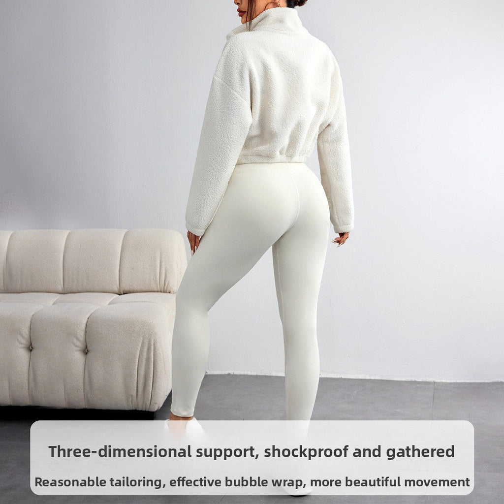 Plush Sport Three-Piece Set: Fleece Quarter-Zip and Active Leggings
