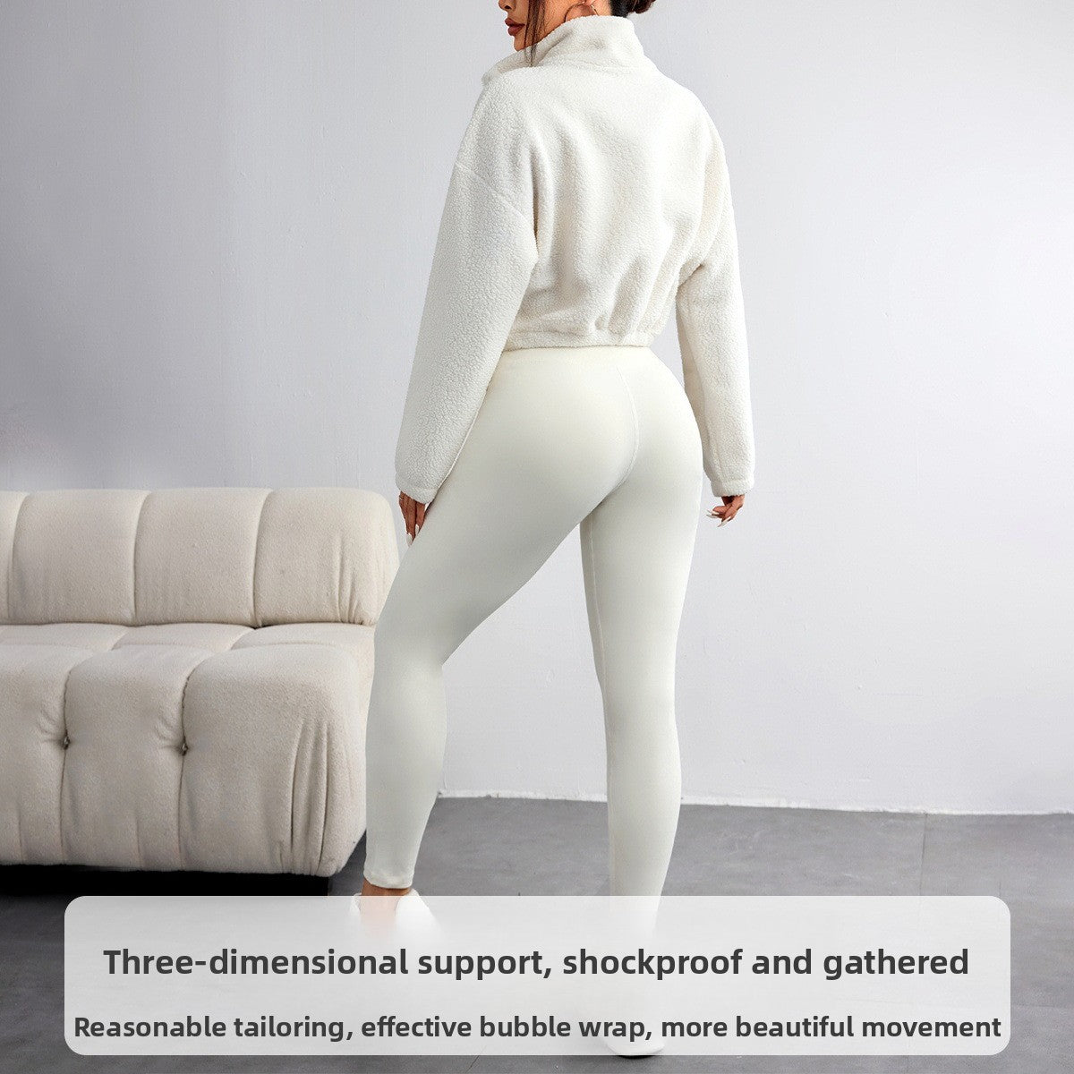 Plush Sport Three-Piece Set: Fleece Quarter-Zip and Active Leggings