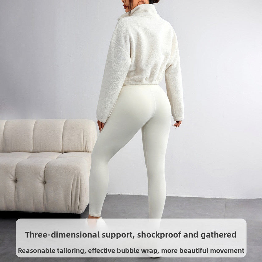 Plush Sport Three-Piece Set: Fleece Quarter-Zip and Active Leggings
