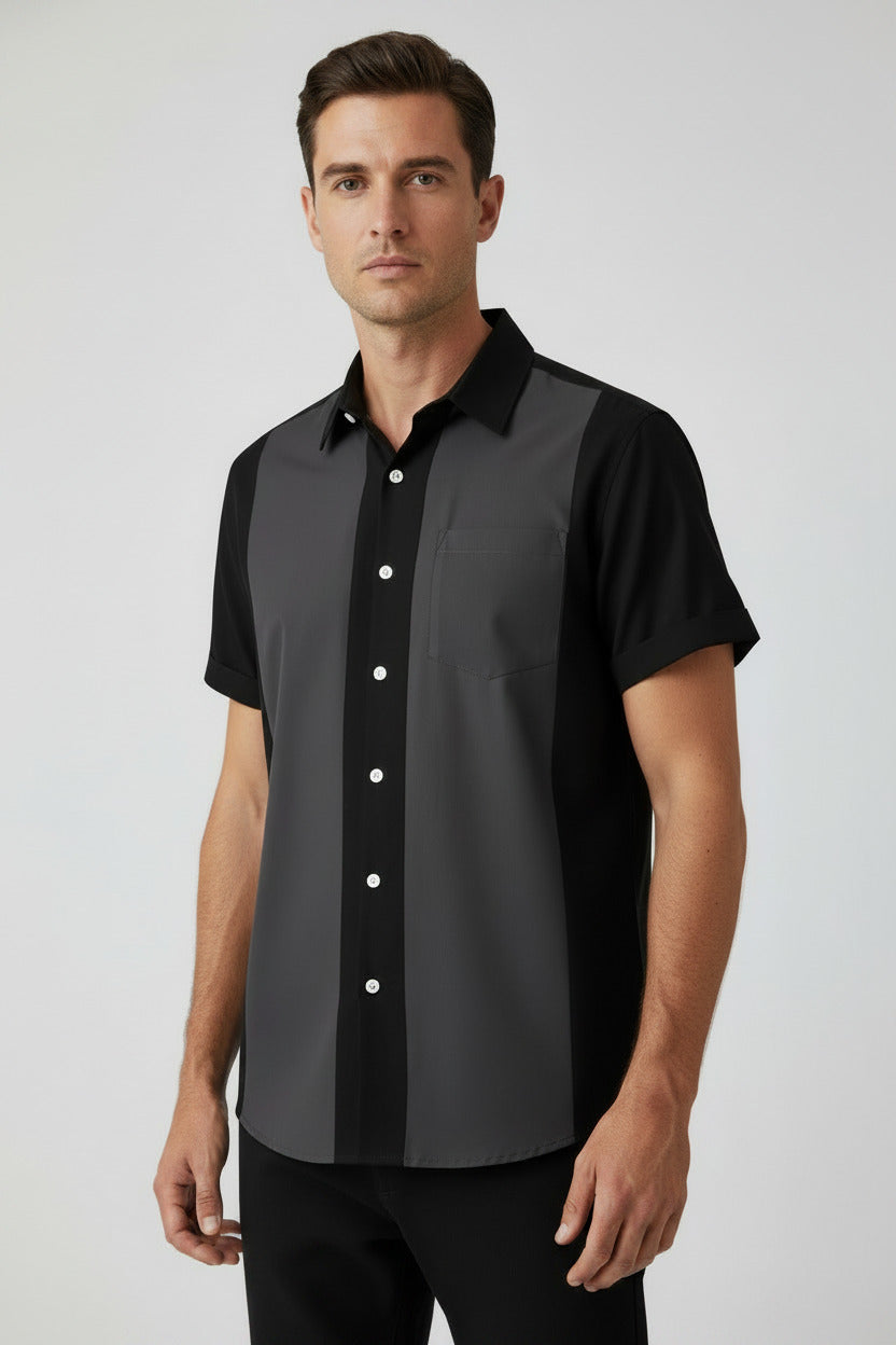 Ice Silk Men's Short-Sleeved Shirt - Breathable, Wrinkle Resistant