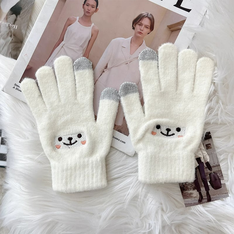 Fleece-Lined Touch Screen Knitted Winter Gloves