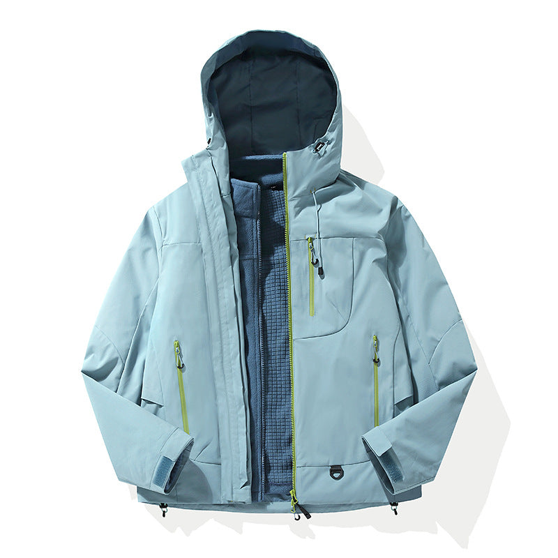 Windproof Waterproof Outdoor Jacket with Removable Fleece Liner