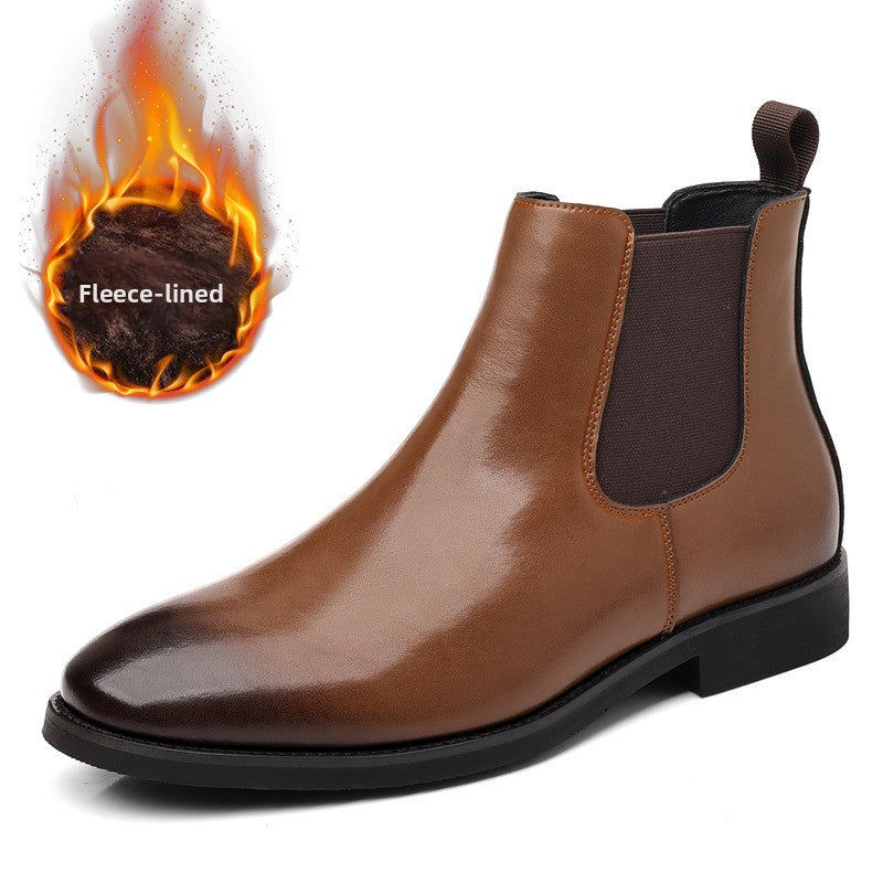 Mens Classic Chelsea Boots Winter Leather Ankle Boots