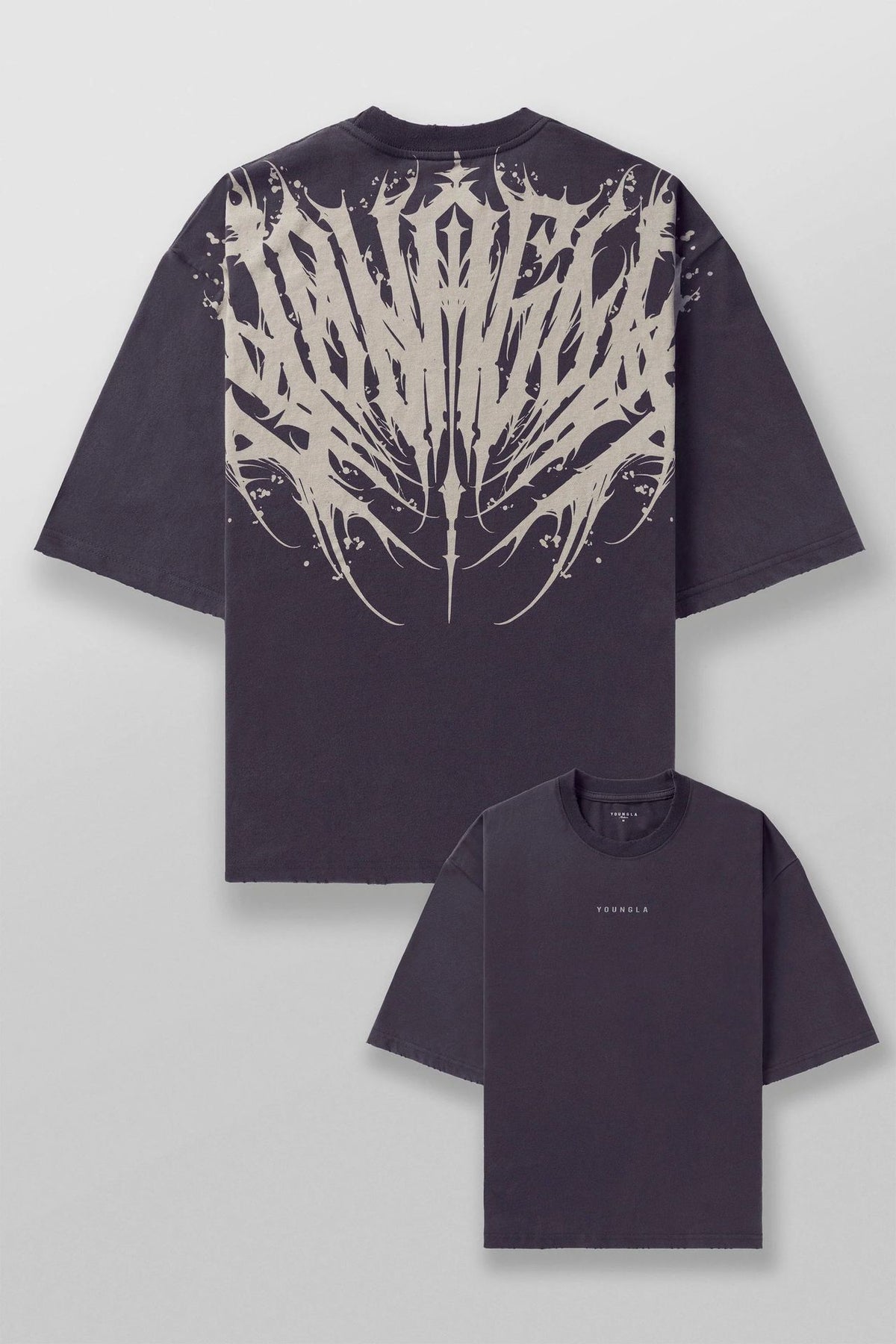 Cotton Wide Shoulder Sports T-Shirt with Printed Logo