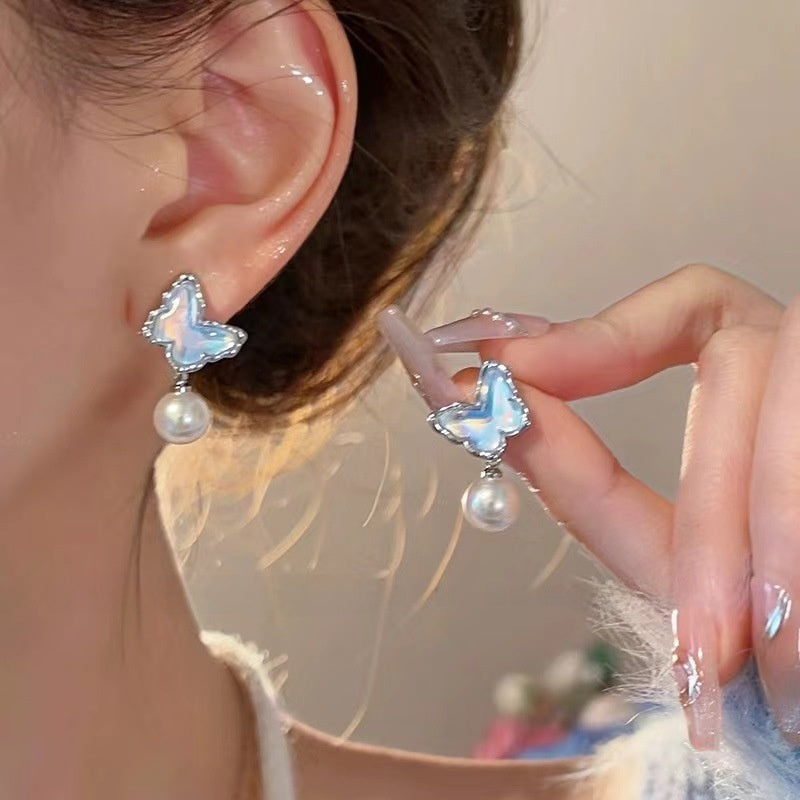LunaPearl Butterfly Earrings Sterling Silver