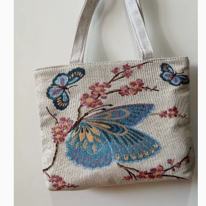 Artistic and Fresh Style Cotton and Linen Embroidered Bag