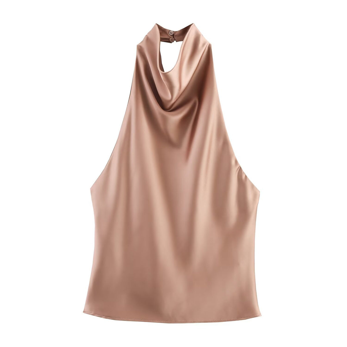 Womens Silk Satin Halter Neck Top