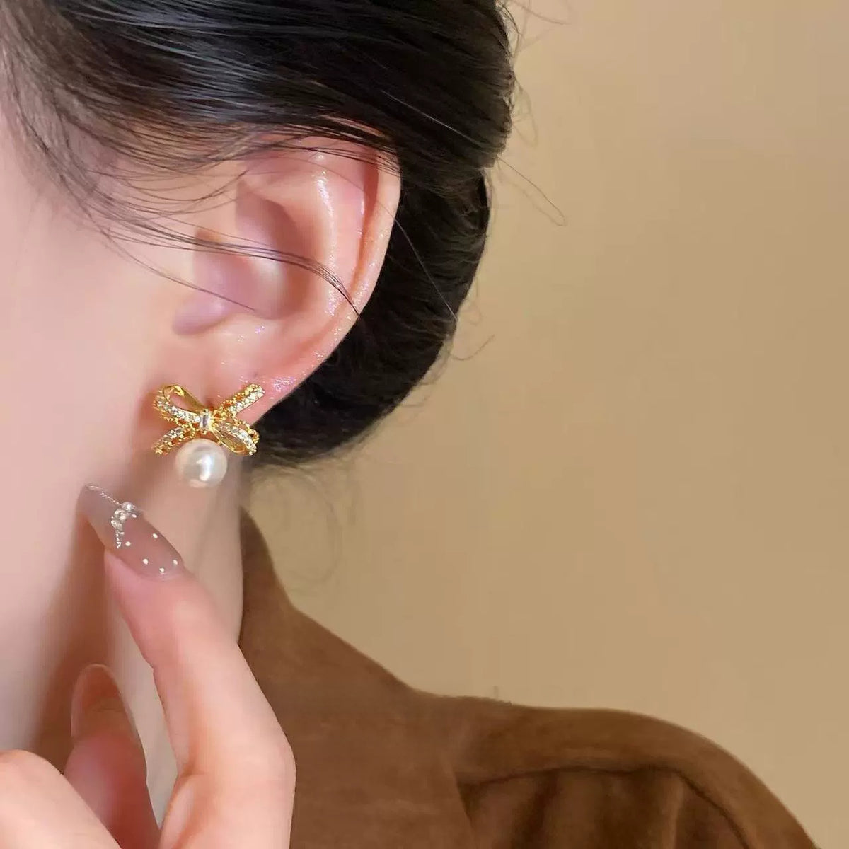 Pearl Geometric Earrings