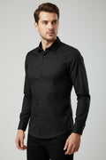Black dress shirt on a white background