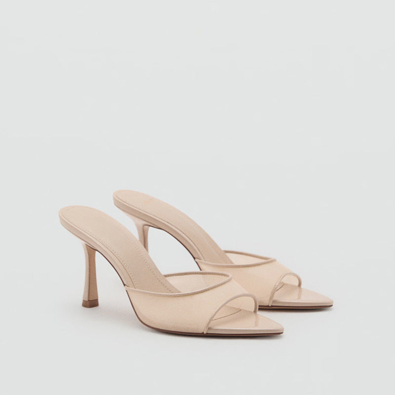 Patent Leather High-Heeled Sandals