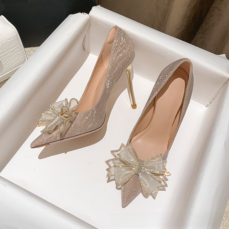 Éclat Bow Pointed Toe Stiletto Heels