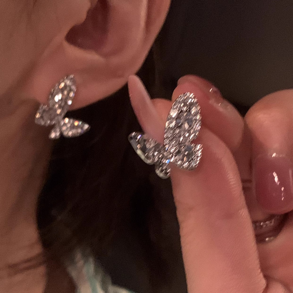 LunaPearl Butterfly Earrings Sterling Silver
