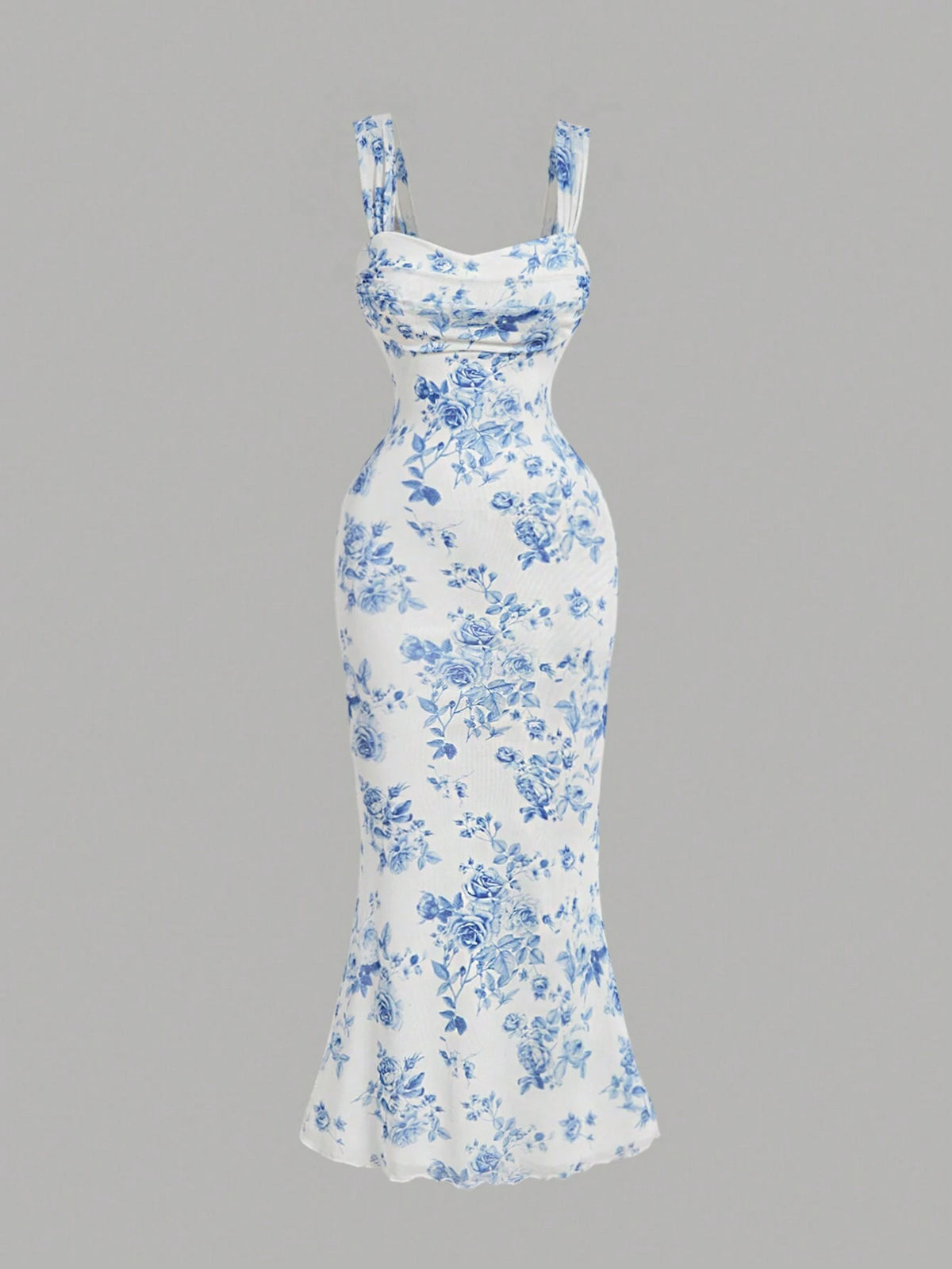 Blue and White Floral Dress