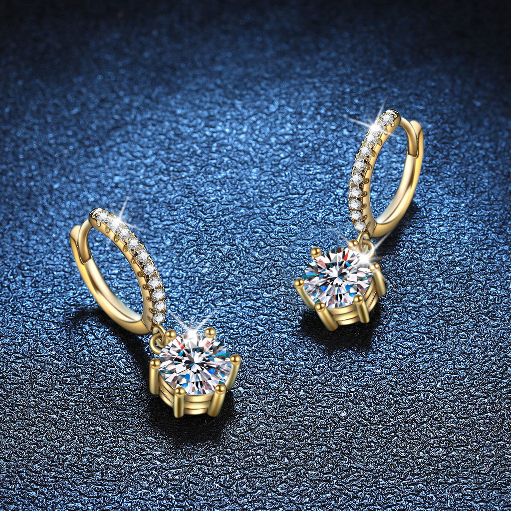 Classic Moissanite Sterling Silver Earrings