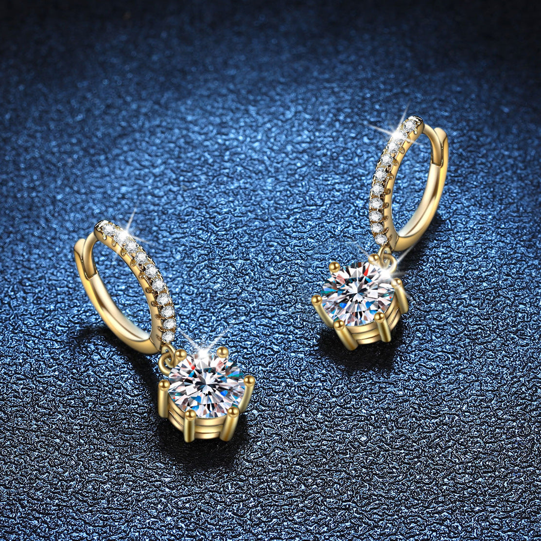 Classic Moissanite Sterling Silver Earrings