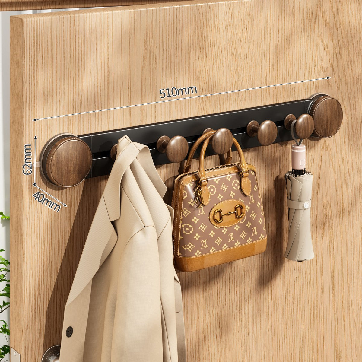 Rotating suction cup walnut hook